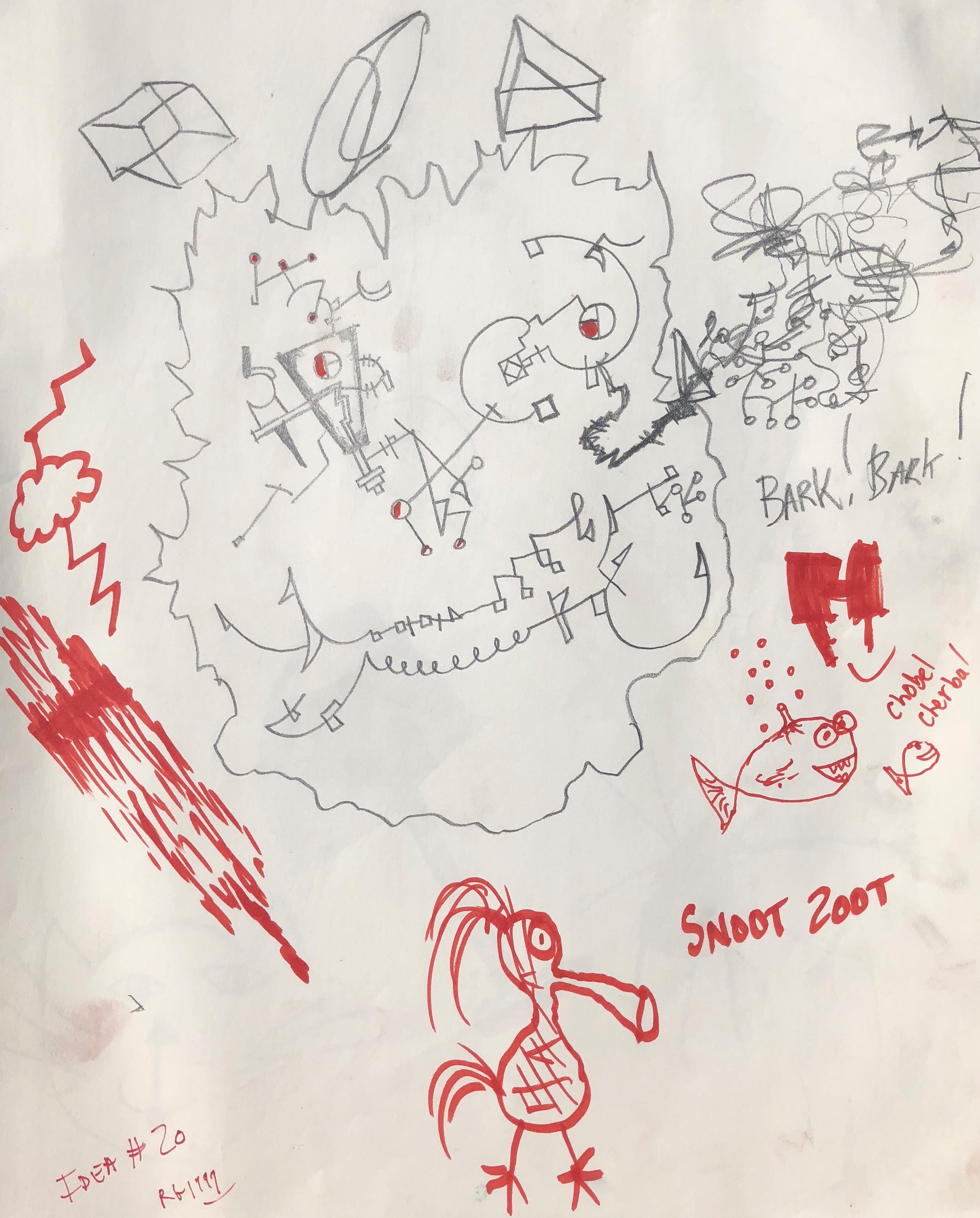 Snoot Zoot - Pen and Magic Marker on Paper - 14 x 17 - 1999